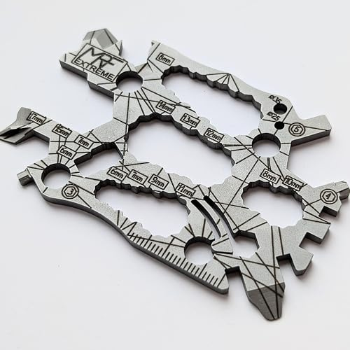 MRF Card Multitools Extreme 3.0 EDC Multitool-Karte - 40+ Funktionen | 440 с Taschenwerkzeug aus Edelstahl mit Schraubenschlüsseln, Schraubendrehern, Bit-Treiber | Alltag für Heimwerker & Reisen |