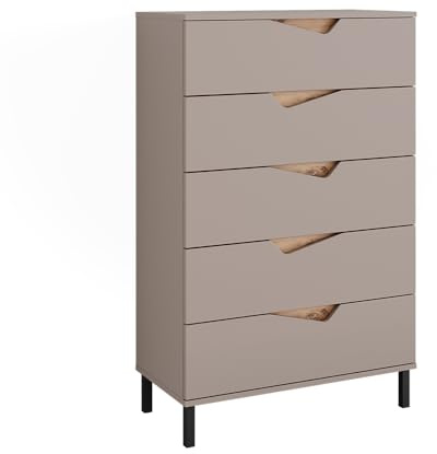 Vicco Kommode Marelle, Greige/Artisan, 76 x 120 cm | mit 5 Schubladen, geeignet zur Aufbewahrung von Kleidung und Alltagsgegenständen