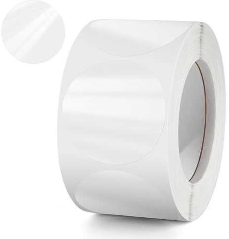 500pcs Clear Round Label, 50mm Circle Sticker Self-Adhesive Transparent Dot Wafer Seal Label Waterproof Removable for Envelopes, Box and Gift Packaging