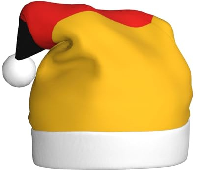HJKdfv Weihnachtsmütze mit Deutschland-Flagge, Unisex, Weihnachtsmannmütze für Damen und Herren, Plüsch-Hut, Winterurlaub, Neuheit