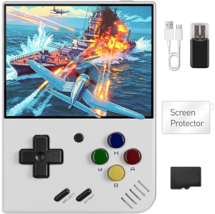 XiFanHo Mini Plus Console Rétro 64G, Console de Jeu Portable Mini+ avec Plus, Système Linux Cortex-A7 avec 3000 mAh, Supporte Manette de Jeu sans Fil