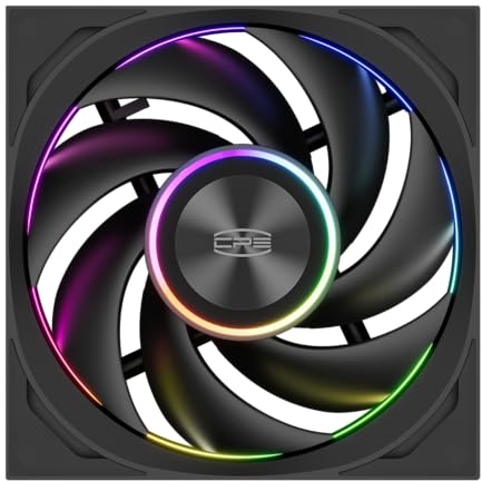 PCCOOLER CPS F7 X120 ARGB BK 120mm PWM PC-Gehäuselüfter – 83 CFM starker Luftstrom, 500-3000 rpm, Kugellager, ARGB-Lüfter für Gehäuse, Radiator, CPU-Kühler – Schwarz