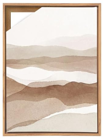 YCBTREE Schattenfugenrahmen 60x80cm, MDF Rahmen für Leinwand mit Tiefeneffekt ohne Glas und Rückwand Bilderrahmen für Leinwand Keilrahmen (Naturholz, 60×80cm)