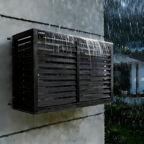 Verkleidung Abdeckung für Klimaanlage oder Wärmepumpe Wandmontage imprägniert in anthrazit Sichtschutz Holz für Außengeräte