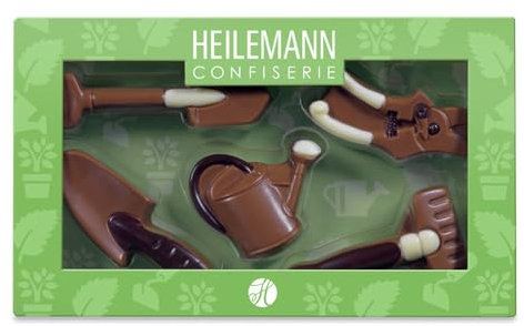 Heilemann Schokoladen-Figuren Themenpackung, Geschenkpackung Edelvollmilch, 100 g (Garten)