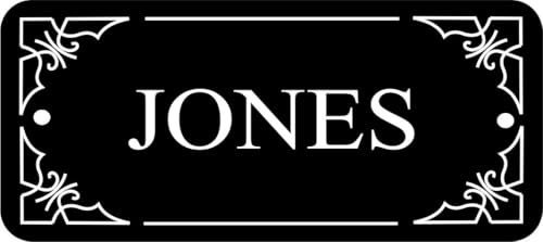 [Custom] BLACK DOOR NAMEPLATE SIGN ENGRAVED PERSONALISED LPD440 90mm X 40mm