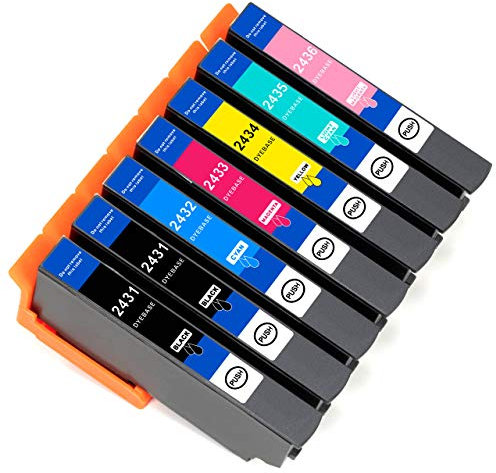 ESMOnline 7 kompatible XL Druckerpatronen (6 Farben) als Ersatz für Epson 24 (T0242 und T0243) zu Epson Expression Photo XP 970 960 950 860 850 760 750 55