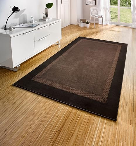 Hanse Home Teppich Läufer Band 200x290cm – Teppichläufer Weicher Kurzflor Teppich Modernes Design Läufer für Flur, Schlafzimmer, Kinderzimmer, Badezimmer, Wohnzimmer, Küche Dekoläufer – Braun