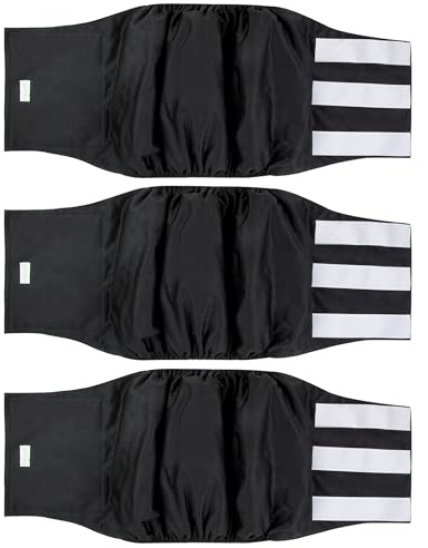 Wegreeco Bauchtasche für Hunde, waschbar, Schwarz, Schwarz, Größe XL, 3 Stück