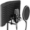 Professional Microphone Isolation Shield, Pop Filter, Studio Mic Sound Absorbing Foam Reflector for Any Condenser Microphone Recording Equipment Studio