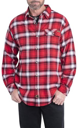 Legendary Whitetails Herren Big & Tall Buck Camp Flanellhemd, Racing Red Plaid, 3XL Hoch