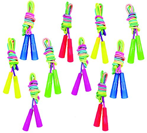 10 Pcs Rainbow Jump Rope for Kids,Skipping Ropes Bulk for Girls Boys