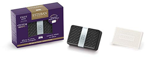 Esteban - Autoduft Auto Lufterfrischer Nachfüllbar – Auto Parfüm Duft Für Auto Innenraum - Clip Für Lüftung - Parfümierte Keramik - Duftbaum Auto - Recycelbare Verpackung - Black Fig