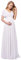 Ever-Pretty Robe De Soirée Style Long Manches Volantées Col en V Jupe Trapèze Robe Femme Chic Et Elegant Blanc 40