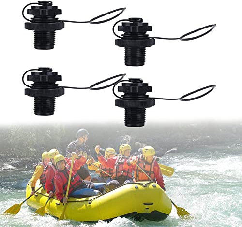 NO Qazuwa Aufblasbare Luftventil,4 Stücke Ventil Boston Valve Schlauchboot Ventil Aufblasbare Luftventil Ersatz Schraube Luftventil Kajak Ventil 20 mm für Schlauchboote Kajaks Luftmatratzen(Schwarz)