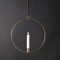 Dekoring mit LED Kerze Flamme - mit Aufhänger - D: 28,5cm - Timer - Batterie (gold)