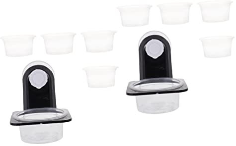 POPETPOP Terrarien 2 Sets Reptilienschale Spender Behälter Aquarium Saugnäpfe Fütterungszubehör Wassernapf Hamsternapf Ausbruchsicher Wurmschale Krabbeltierbedarf Sichere