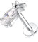 16G Labret Tragus Monroe Schmuck Silber Lippen Ringe Ananas CZ Labret Tragus Daith Studs G23 Titanium Lip Medusa Monroe Labret Piercing Schmuck Innengewinde Helix Tragus Knorpel Ohrring 8mm