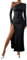 Womens Sexy Maxi Dress One Off The Shoulder Long Sleeve Side Slit A-line Long Dresses for Party Cocktail Wedding S Black