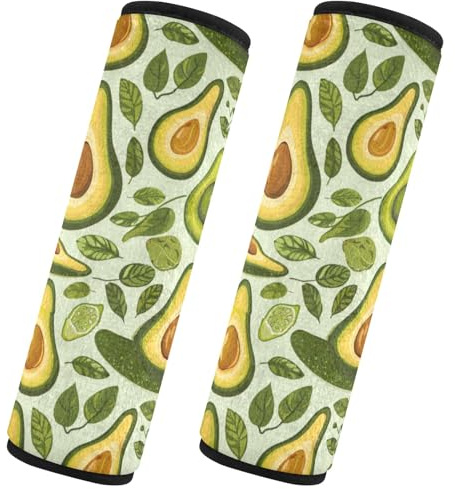 CHIFIGNO Auto-Sicherheitsgurt-Bezüge mit lustigem Avocado-Grün, modisch, Sicherheitsgurtkissen, Schultergurt-Bezüge für Erwachsene, Kinder, Damen, Herren, Größe M, 2 Stück