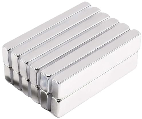 12 Stück Neodym Magnete Extra Stark, 50 x 10 x 5mm Rechteckig Magnete Stark für Magnettafel, Kleine Magnet e Stark, Magneten Starker Halt, Whiteboard Magnet e zum Basteln, Fotos