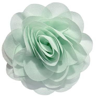 85mm Broches Délicates En Forme De Rose En Mousseline De Soie Faites à La Main En Tissu Épingles à Revers Pour Femmes Fête Banquet Robe Costume Vêtements Accessoires Bijoux Cadeaux (vert)