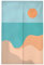 Türvorhang Orange Lake Blue Küchenvorhänge Polyester Raumteiler Vorhang Kurz Scheibengardinen mit Teleskopstange Vorhänge Kurz Türvorhang Insektenschutz Fliegenvorhang Terrassentür 80x120