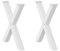 vidaXL Pieds de Table à Manger en Forme de X, 2 pièces, Blanc, 70 x (72-73) cm, Acier