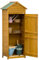 Outsunny Gartenschrank Holz, wetterfest Geräteschrank 79x49x191,5cm, Gerätehaus mit Satteldach, Doppeltür, Böden, Gartenschuppen Geräteschuppen Werkzeugschrank für Terrasse Garten, Naturholz