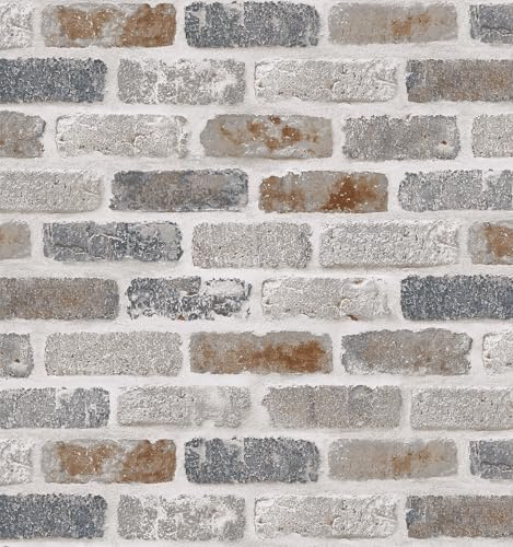 xupingjiti Selbstklebend Tapete Ziegel Wandpapier Vintage Steinoptik Wandaufkleber 44cmX1000cm Selbstklebende Folie für Küche Fensterbank