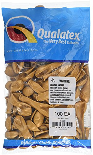 Qualatex 5-stück Gold Luftballons, 12,7 cm, Biologisch abbaubar, Kinder, Unisex