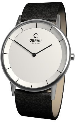 Obaku Harmony Herren-Armbanduhr XL Analog Quarz Leder 28-V143GCIRB