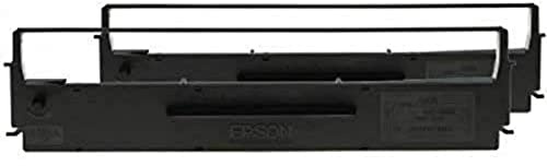 Epson C13S015647 Fabband, Nylon passend für LX300, 2x4 Millionen Zeichen Doppelpack, Schwarz