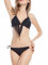 your_Designerz Schwarzer Knapper Triangel Bikini mit Fransen Push Up Bikini zum binden L