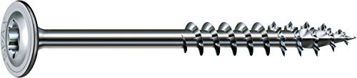 Spax 251011001405, T-STAR Plus, Lot de 50 vis pour constructions en bois, 10 x 140 mm, tête disque, filetage partiel, WIROX A3J, 4CUT