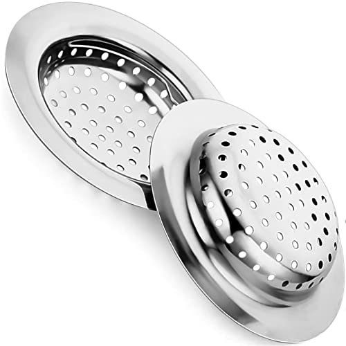 Abflusssieb, Ablauf Protectors Edelstahl-Korb Drain Filter 11 cm Spüle Displayschutzfolie mit Griff für Küche Dusche Badezimmer 2 Pcs (11cm)