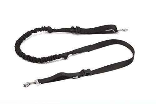 Canicross Hundeleine, einziehbar, professionell, ausziehbar, 2,5 m (L: 30 + kg, schwarz)