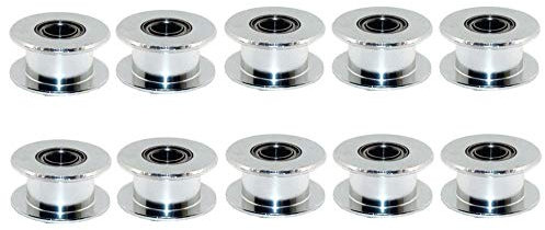 3Dman GT2 20Toothless Bore 5mm Aluminum Timing Belt Idler Pulley for 6mm Width 3D Printers (10pcs)