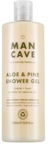 ManCave Duschgel Männer für Empfindliche Haut - Aloe und Kiefer 500 ML - Sulfatfrei und Natürlich, Vegan, Tierversuchsfrei, Recycelte Verpackung, Sensitiv Duschgel Herren