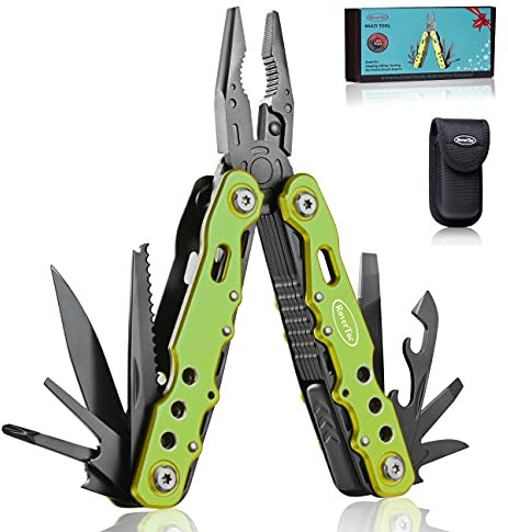 Regali per uomo Papà Marito Regali per lui Regali di compleanno Idee regalo uomo unico RoverTac 14 in 1 Multitool Coltello Pinze Cacciaviti Sega Apribottiglie Perfetto per le riparazioni in campeggio