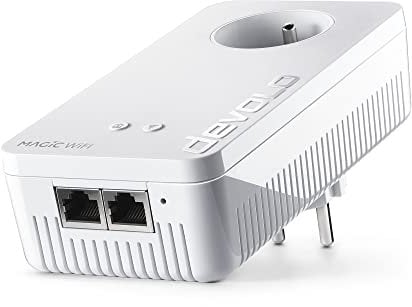 devolo Magic 2 - Einzeladapter 2400 WiFi ac: weltweit schnellste Erweiterungsadapter mit Bester Mesh Wi-Fi ac-Funktion, ideal für Übertragungsstreamung (2400Mbit/s, 2X Gigabit LAN-Anschlüsse)
