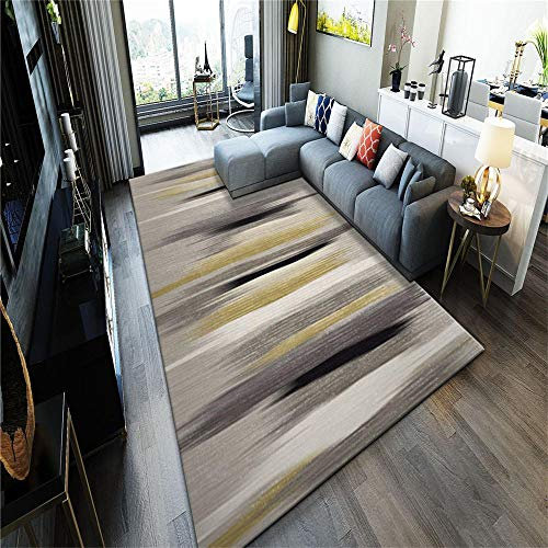 Outdoor Teppich Für Terrasse Buntes Streifenmuster warmes und weiches pflegeleichtes Teppichschlafzimmer Auslegware Teppichboden Bettumrandung grau 140X200CM