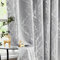 FMFUNCTEX 100% Verdunkelungsvorhänge für Schlafzimmer, 213 cm lang, silberfarbene Vorhänge auf grauem Baum für Wohnzimmer, Silberfolie, Raumverdunkelung, wärmeisolierter Zweigvorhang, 2 Paneele mit