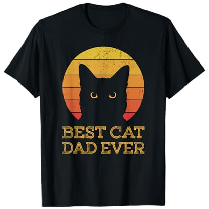 Best Cat Dad Ever Vintage Funny Cat Daddy Fathers Day T-Shirt