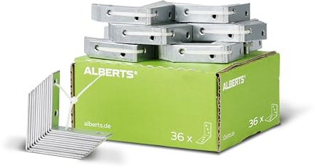 Alberts 335281 Stuhlwinkel | sendzimirverzinkt | 50 x 50 x 15 mm | 36er Set