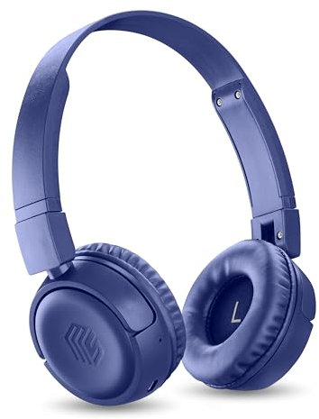 Music Sound - VIBED – Cuffia Bluetooth con Padiglioni Girevoli e Pieghevoli – Archetto imbottito per Massimo Comfort di Utilizzo – Play Time 35 Ore – Blu