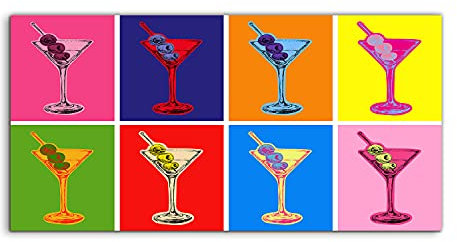 Coloray Glass Picture 100x50cm Tempered Bedroom Wallart Mural Living room Bedroom - Cocktail Drink Martini