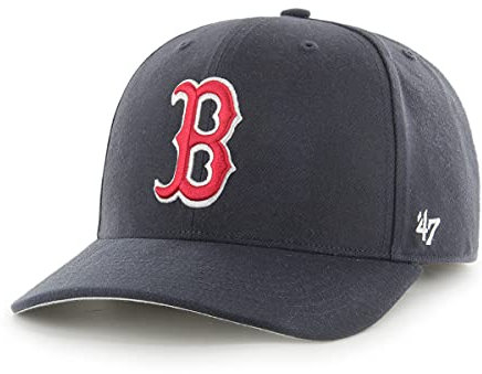 '47 MLB Boston Red Sox Cold Zone MVP DP Unisex-Baseballkappe, Verstellbar, Hochwertiges Design und Verarbeitung, Red Logo, Navy Blue