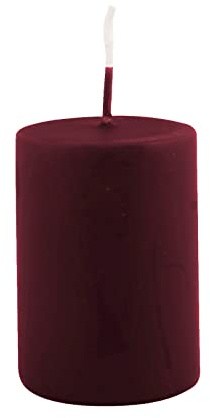 Stumpenkerze Dunkelrot diverse Größen dicke Kerze Advent Weihnachten Deko Adventskranz, Variante:Ø 4 cm. H 6 cm