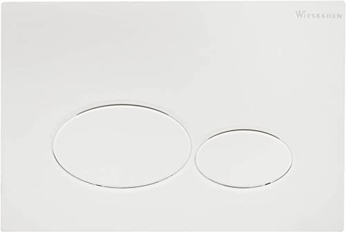 Saqu Flat Round Betätigungsplatte für Geberit UP320 Matt Weiß - WC Spülkasten Drückerplatte